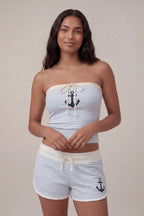 Graphic Drawstring Dolphin Short