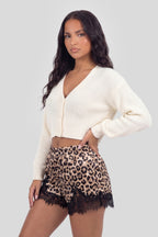 Satin Lace Trim Short
