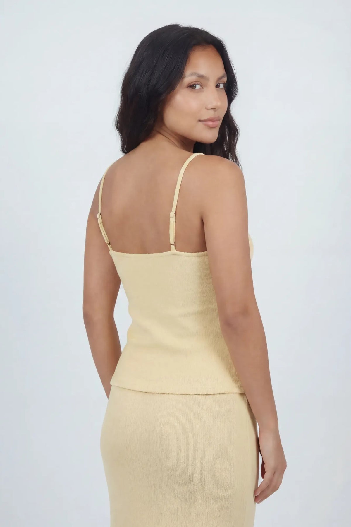 Alt View 4. Knit Flyaway Tank & Maxi Skirt Set - Pale Yellow
