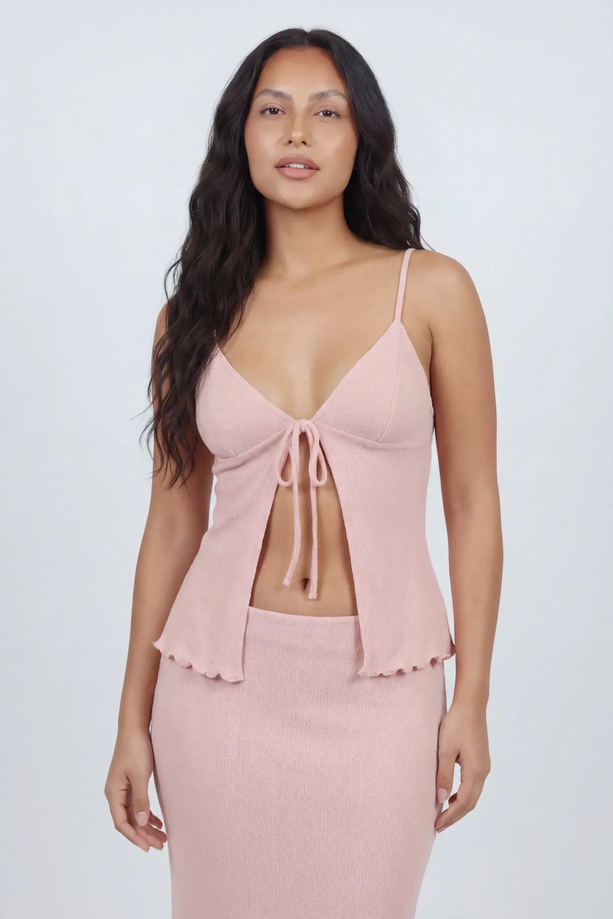 Alt View 3. Knit Flyaway Tank & Maxi Skirt Set - Pink
