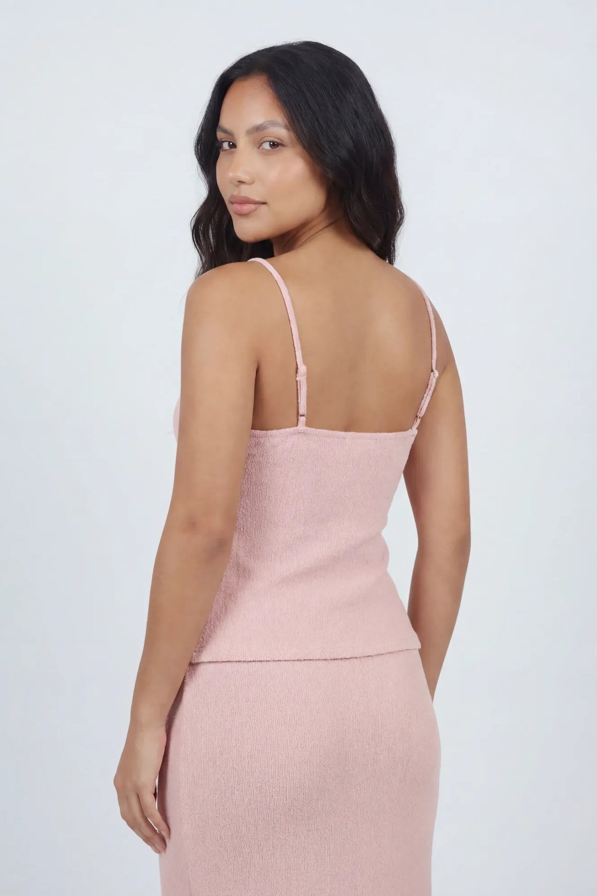 Alt View 4. Knit Flyaway Tank & Maxi Skirt Set - Pink