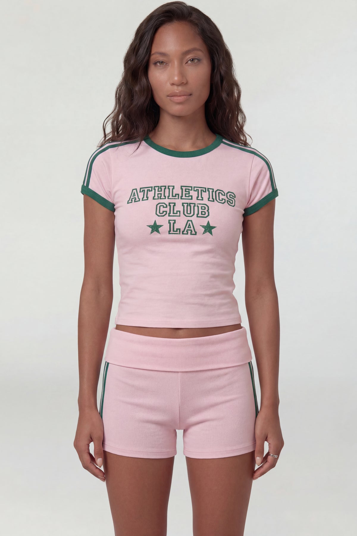 Alt View 4. Graphic Baby Tee - Pink