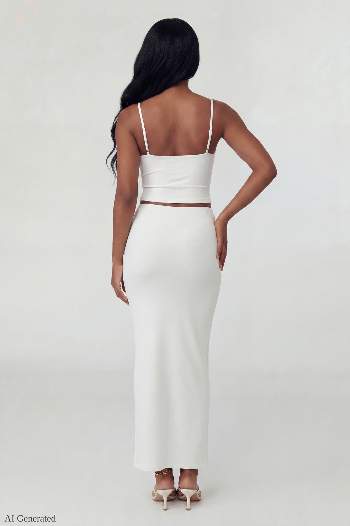 Alt View 2. Floral Tank & Maxi Skirt Set - Cream