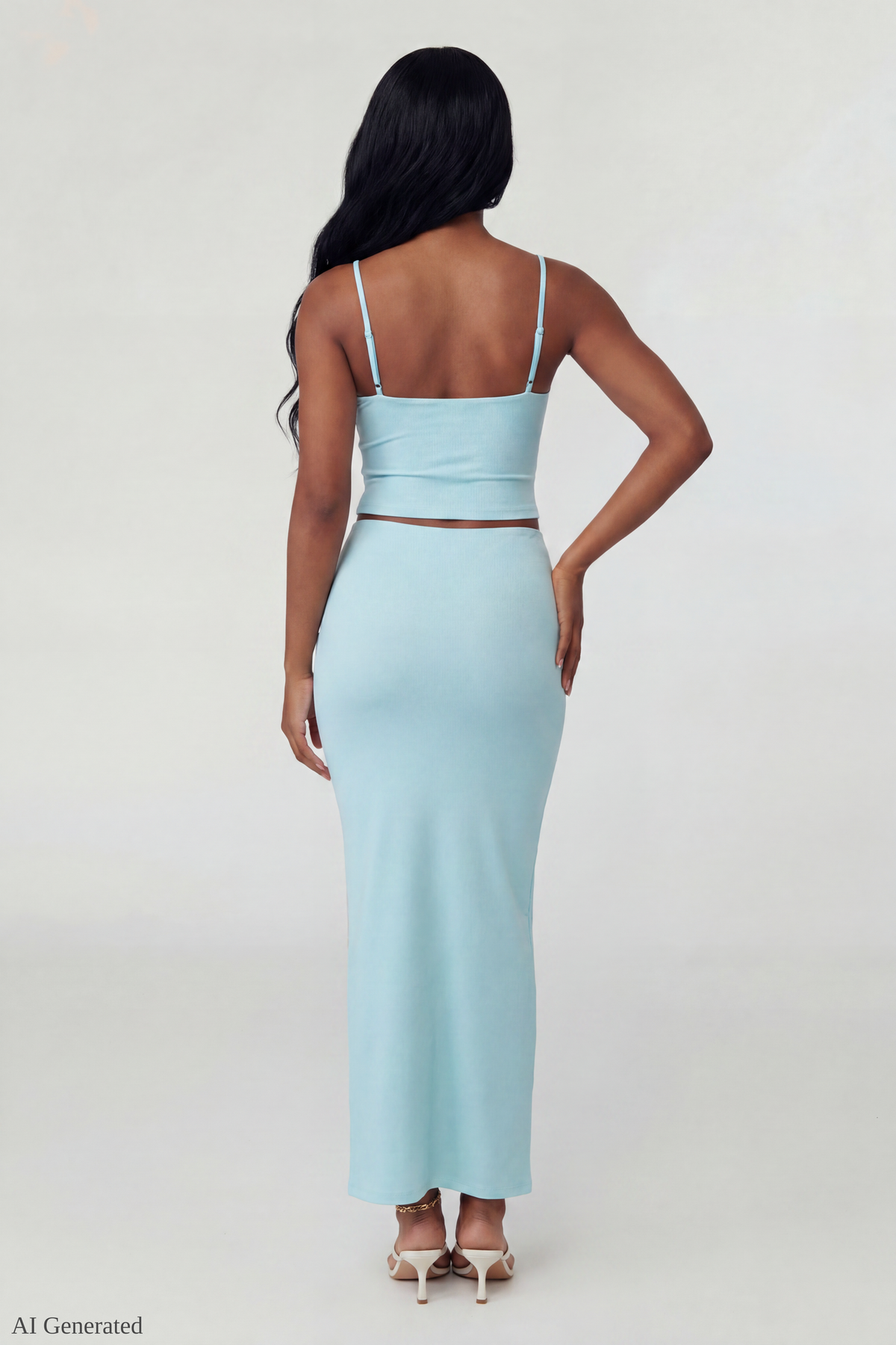 Alt View 2. Floral Tank & Maxi Skirt Set - Turquoise