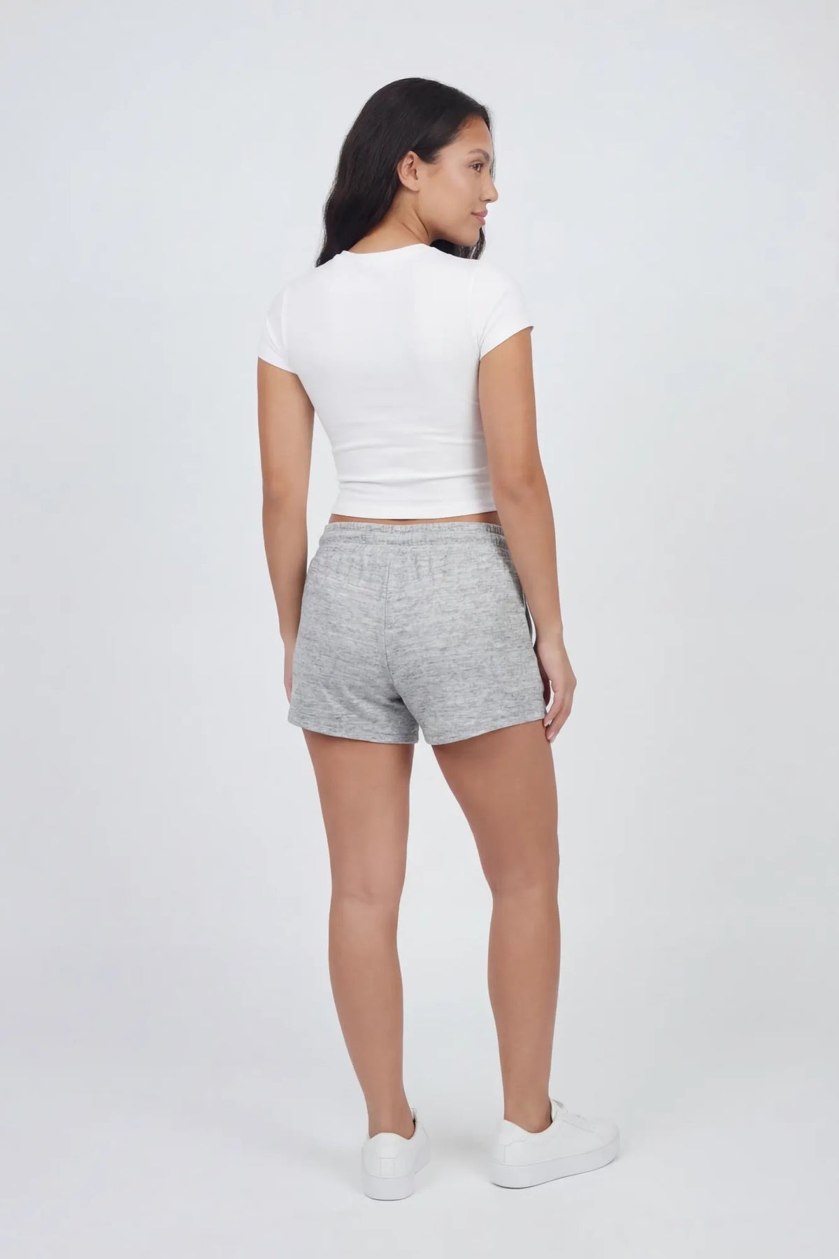 Alt View 3. Fleece Short - Heather Grey