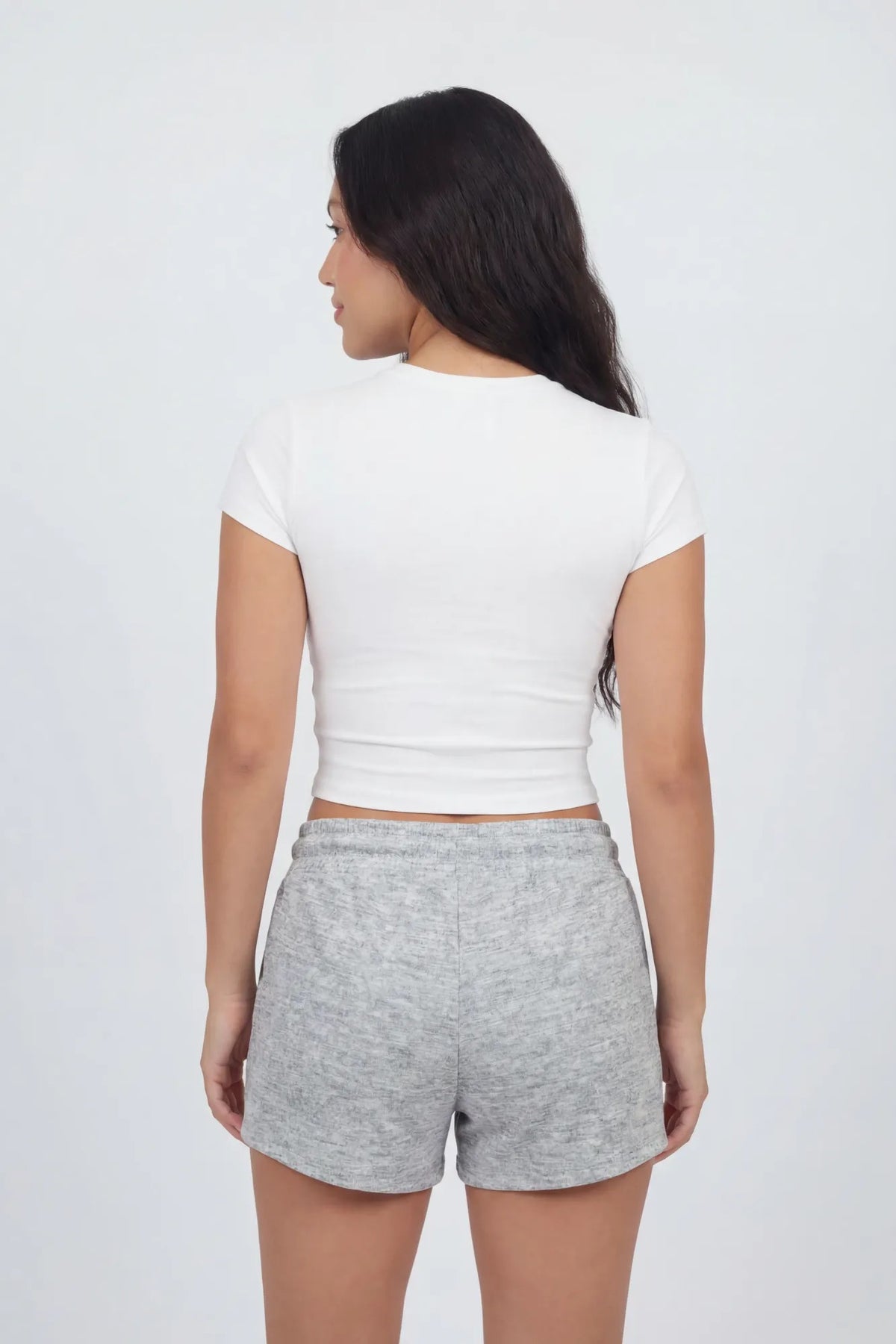 Alt View 4. Fleece Short - Heather Grey