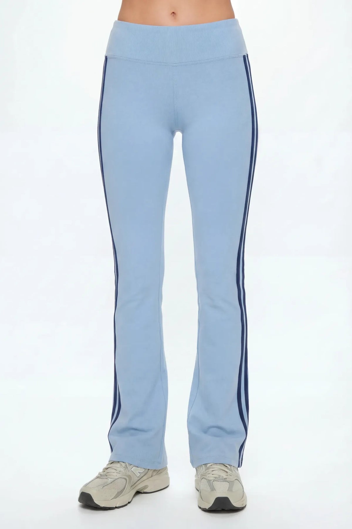 Alt View 3. Active Halter Top & Flare Legging Set - Light Blue