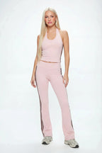 Active Halter Top & Flare Legging Set