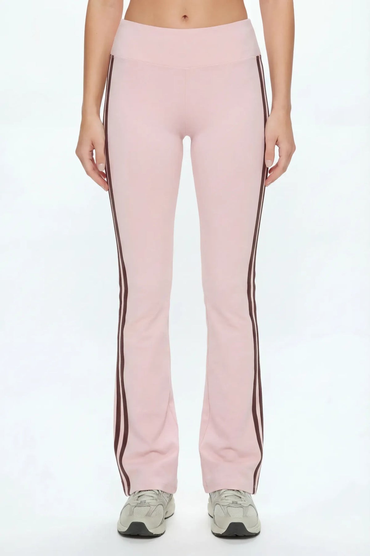 Alt View 3. Active Halter Top & Flare Legging Set - Pink