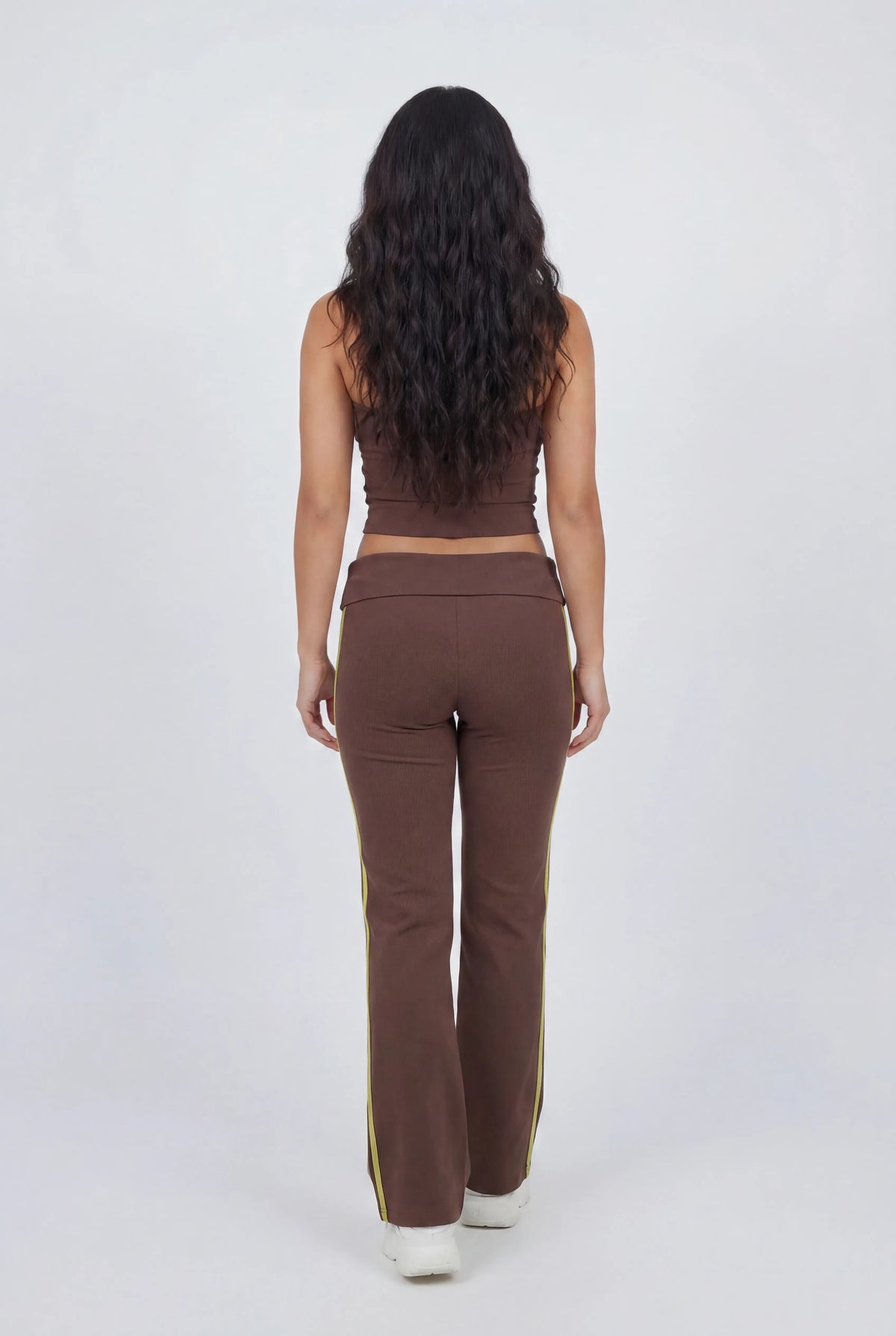 Alt View 2. Active Side Stripe Tube Top & Pant Set - Brown