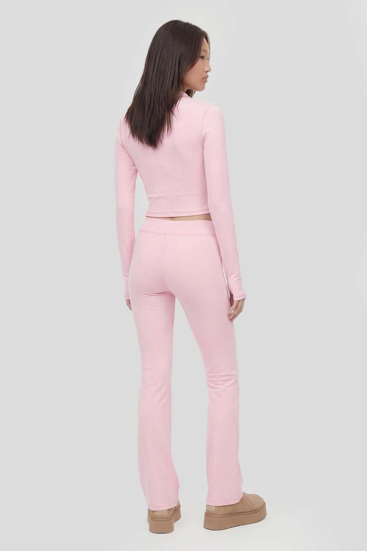Alt View 2. Active Foldover Waist Flare Legging - Pink