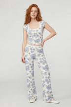 Lace Trim Wide Leg Pant