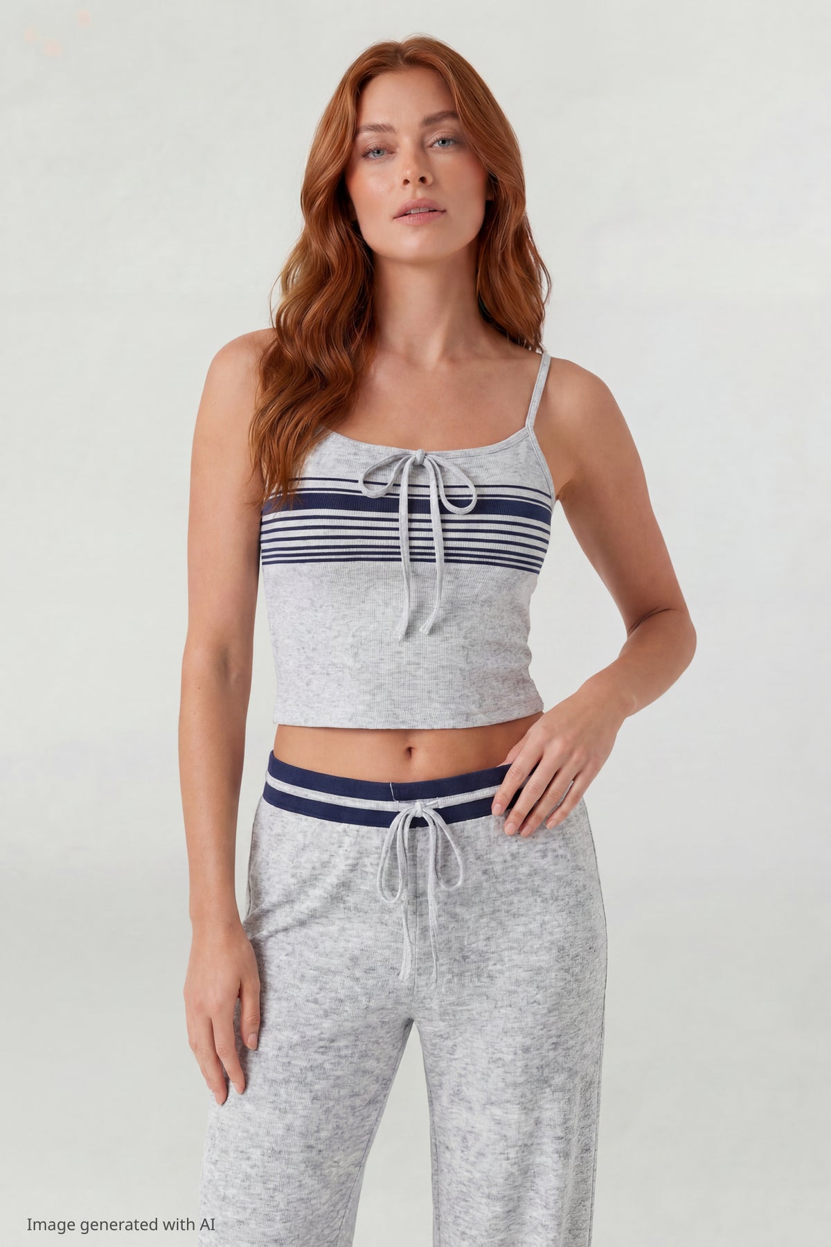 Striped Tank - Light Grey
