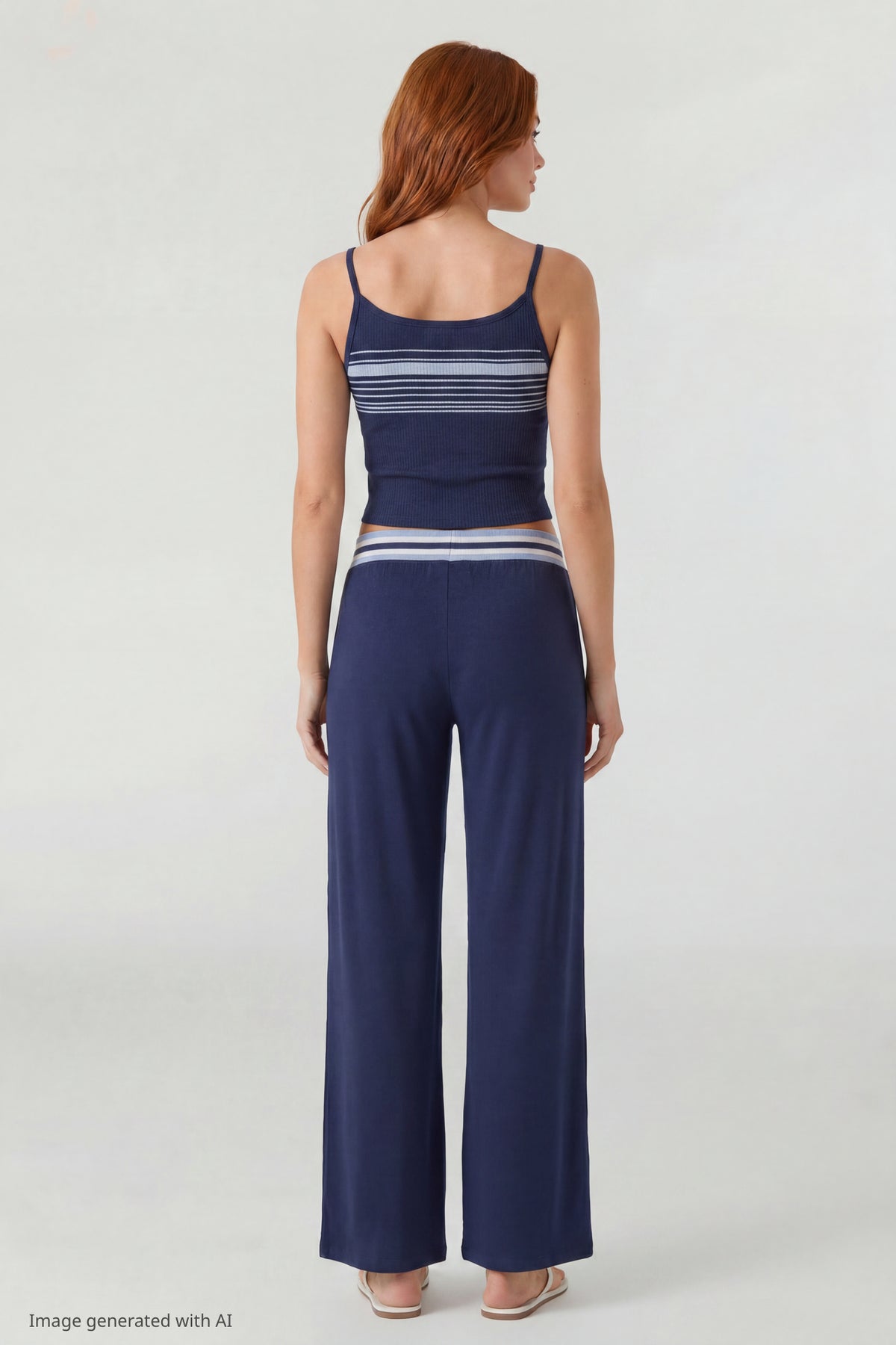 Alt View 3. Striped Tank - Navy