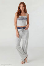 Striped Waist Wide Leg Pant