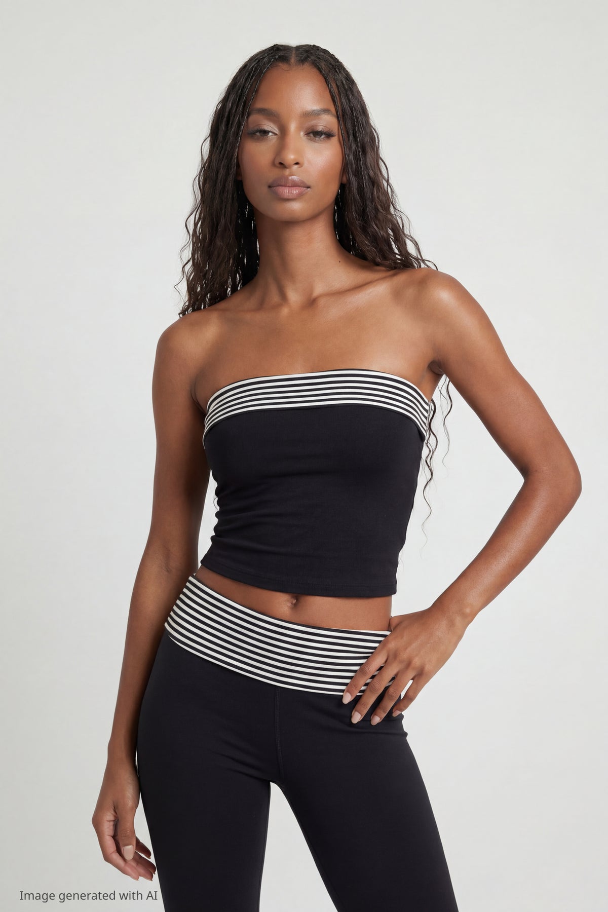 Foldover Tube Top - Black
