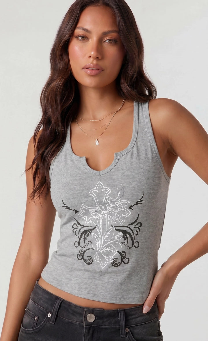 Notch Neckline Tank