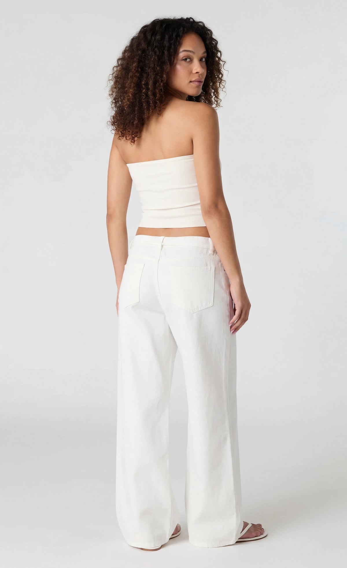 Alt View 2. Printed Tube Top - Cream