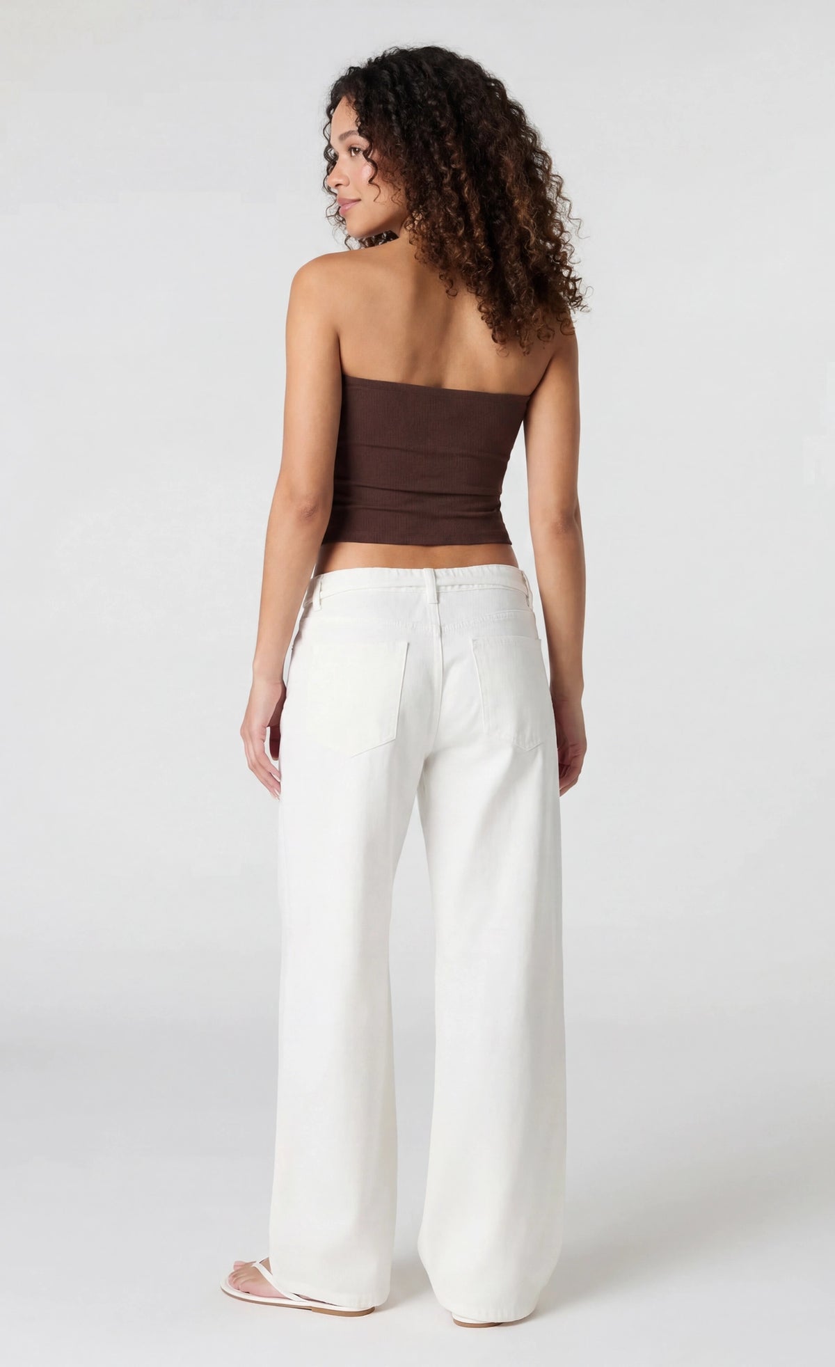 Alt View 2. Printed Tube Top - Brown