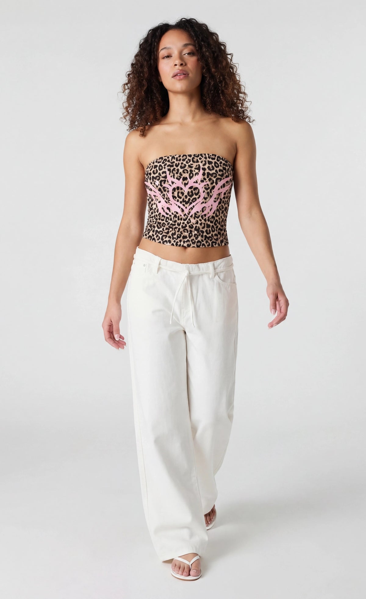 Alt View 3. Printed Tube Top - Leopard