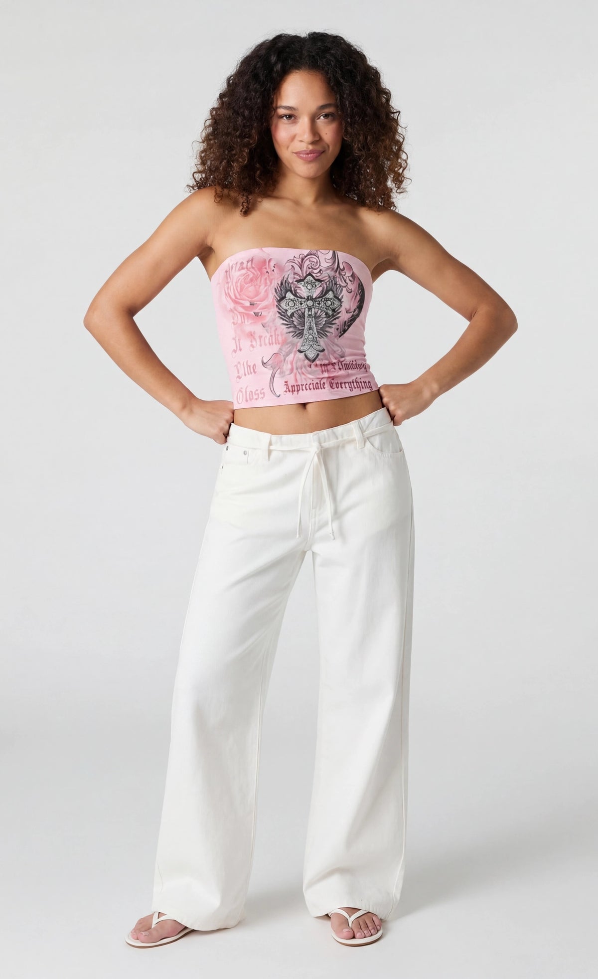 Alt View 3. Printed Tube Top - Pink