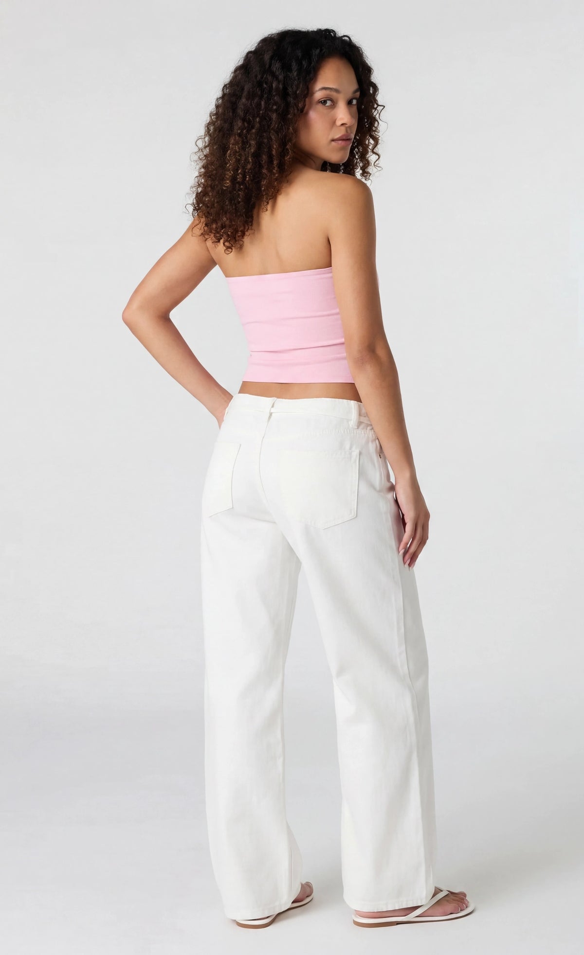 Alt View 2. Printed Tube Top - Pink
