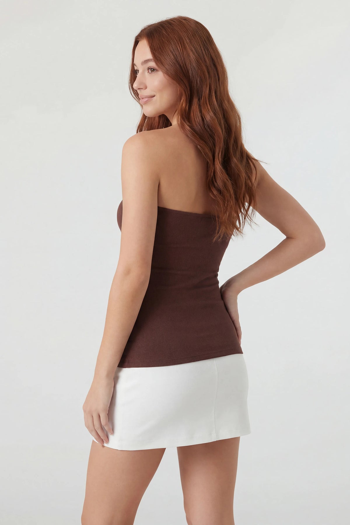 Alt View 2. Tube Top - Brown