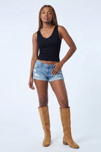 Seamless Ribbed V-Neck Tank