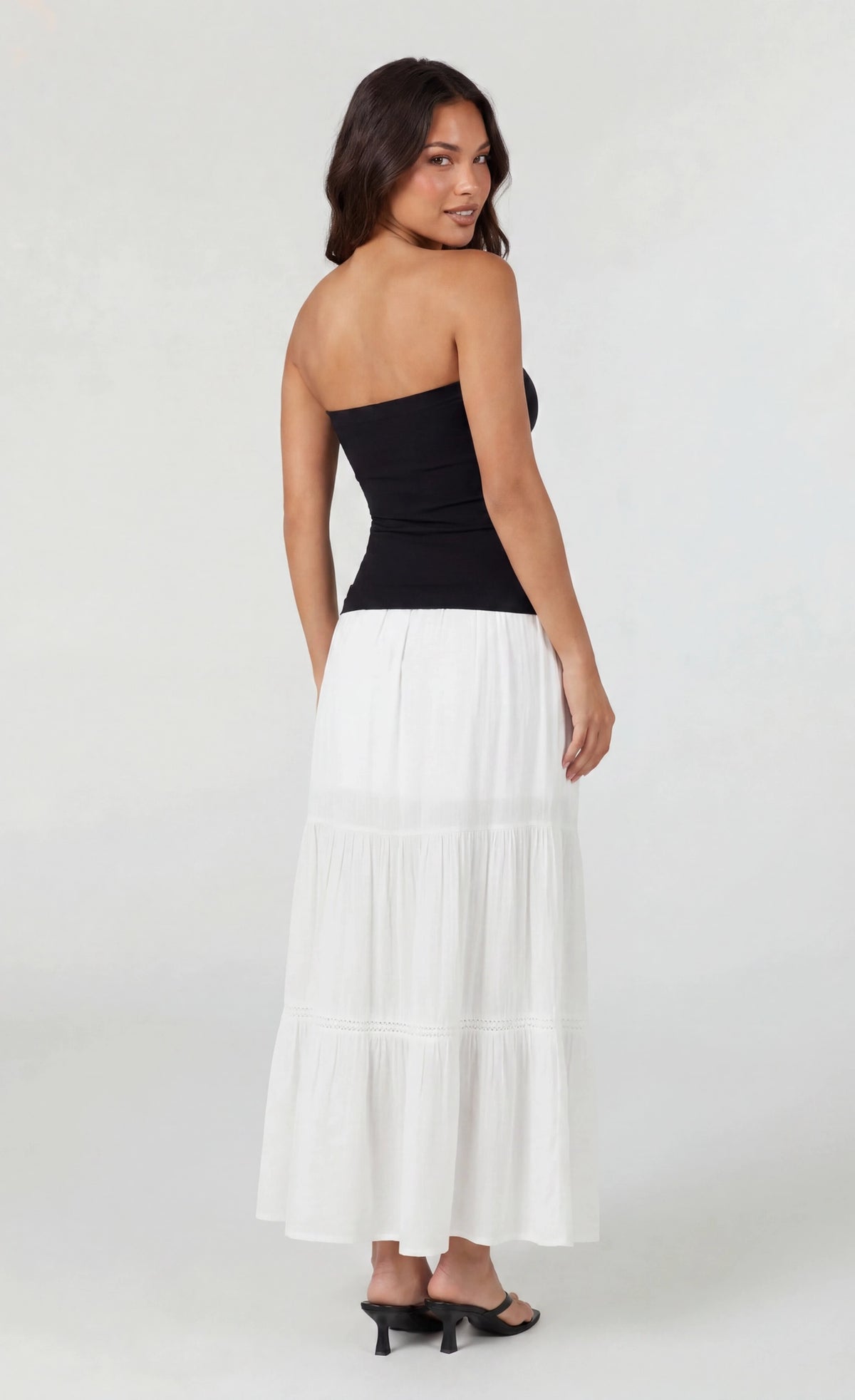 Alt View 2. Long Lined Tube Top - Black