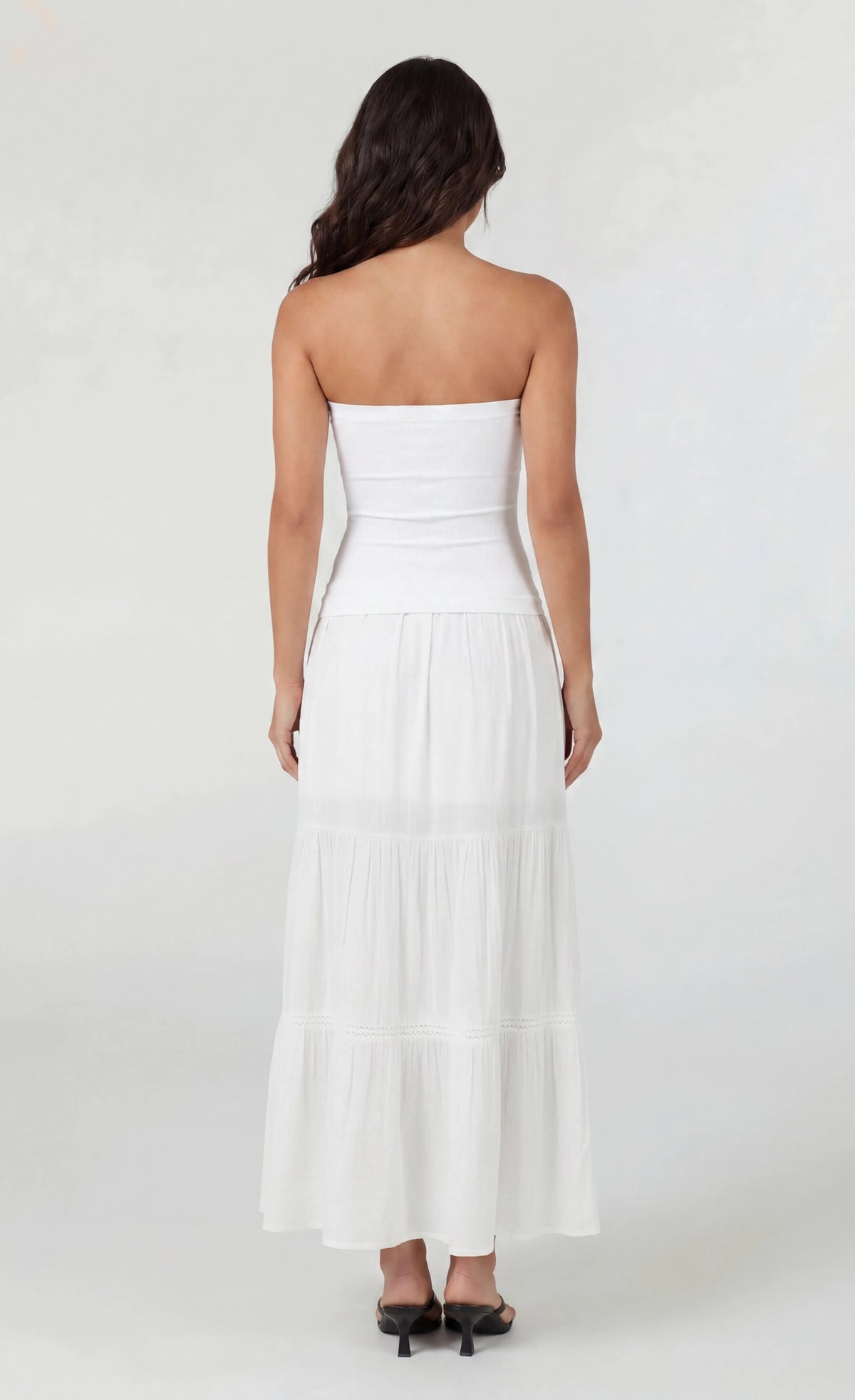 Alt View 2. Long Lined Tube Top - White