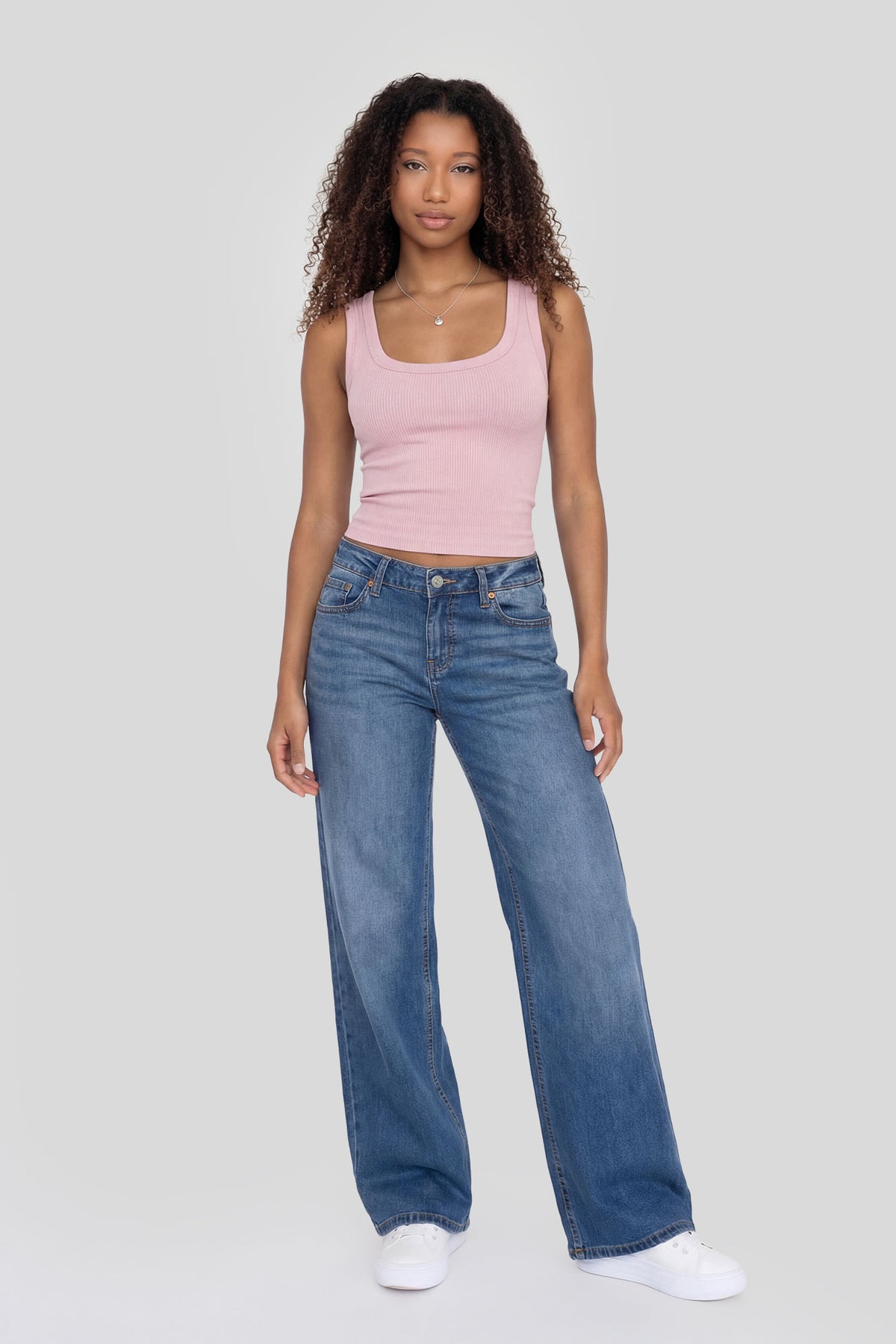 Alt View 3. Seamless Ribbed Square Neck Tank - Pink