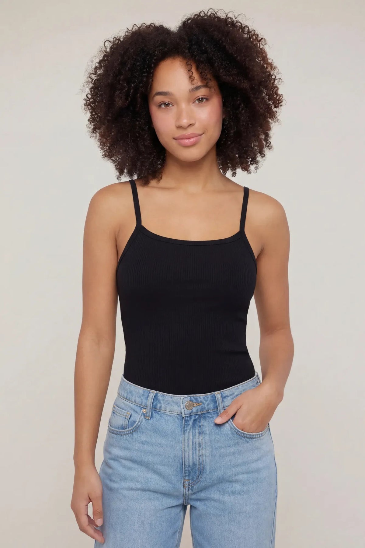 Soft Scoop Neck Tank - Black