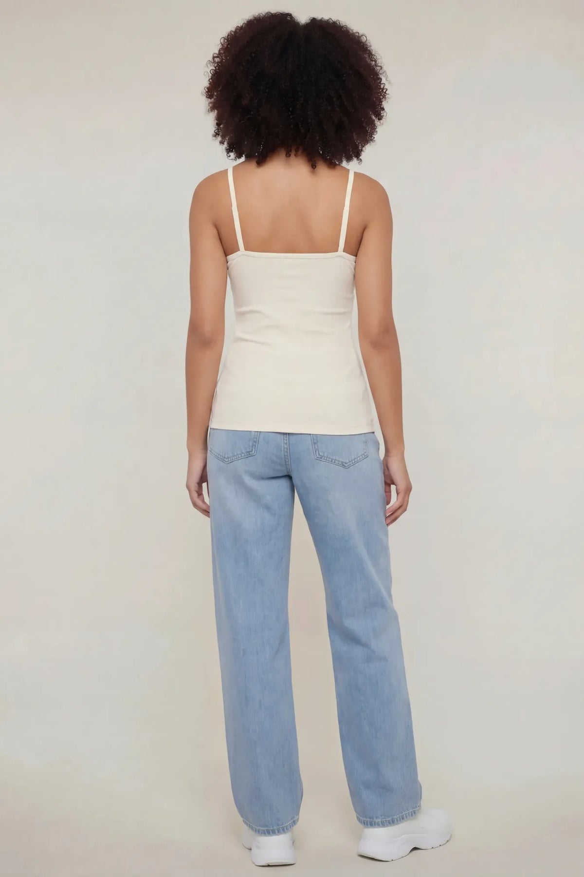 Alt View 3. Soft Scoop Neck Tank - Cream