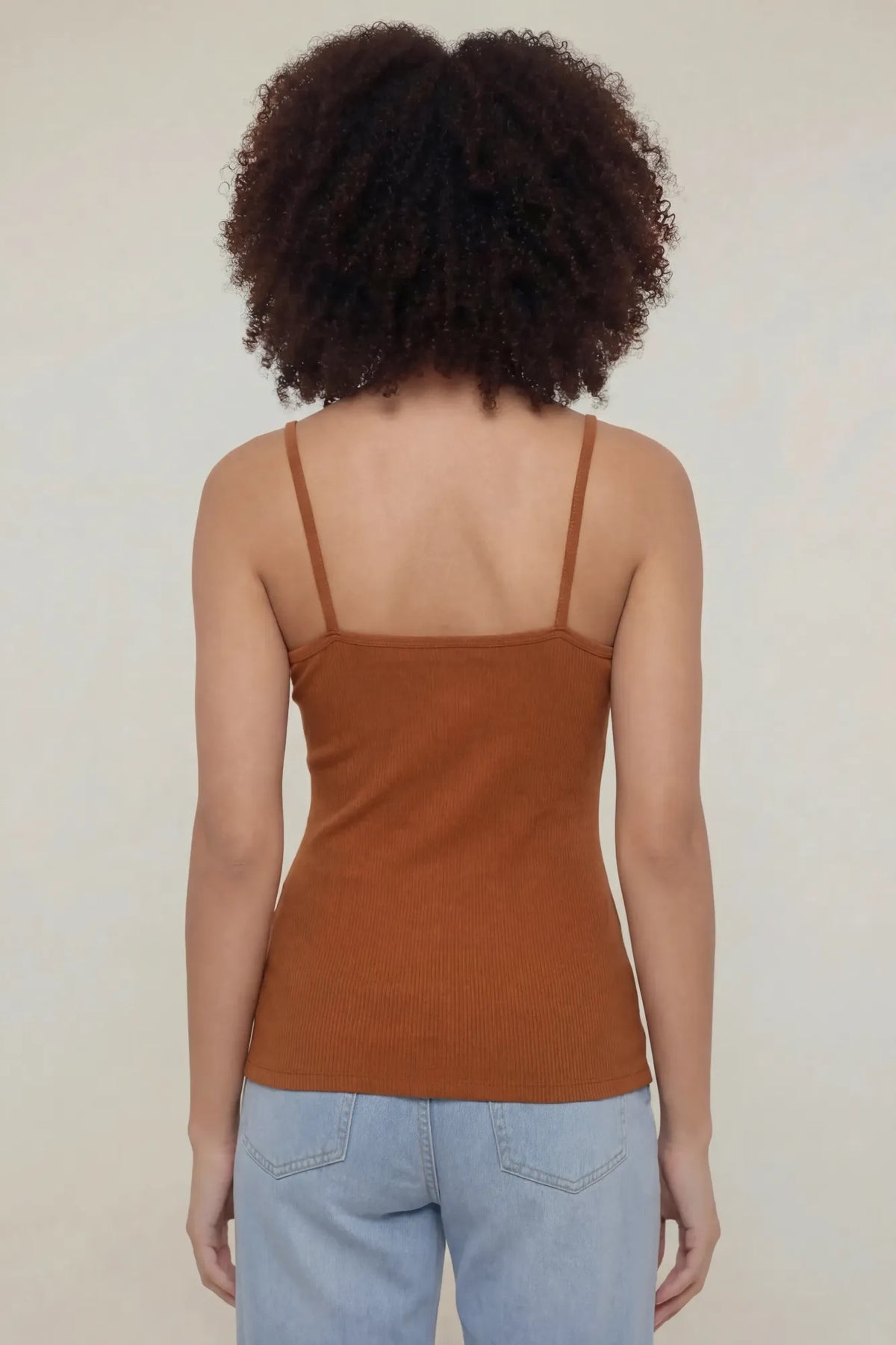 Alt View 2. Soft Scoop Neck Tank - Camel