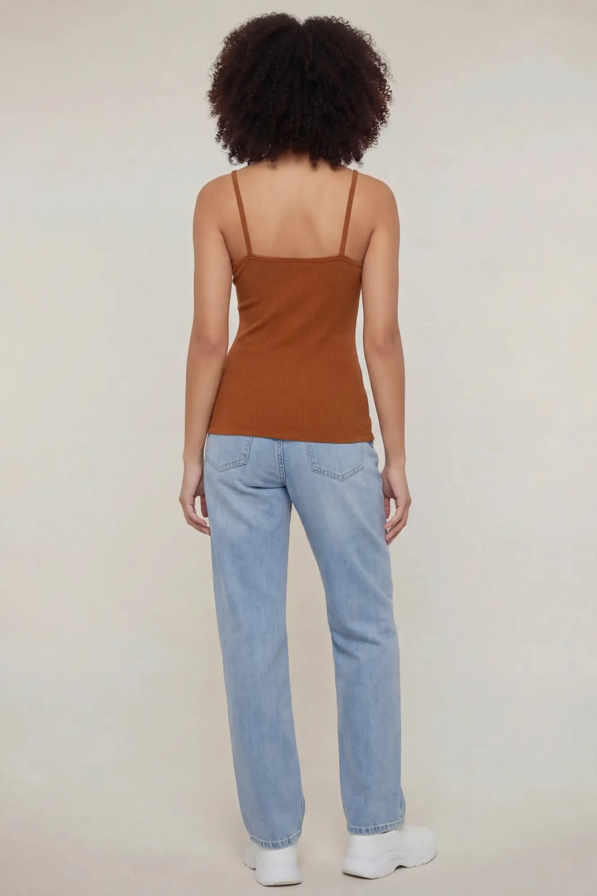 Alt View 3. Soft Scoop Neck Tank - Camel