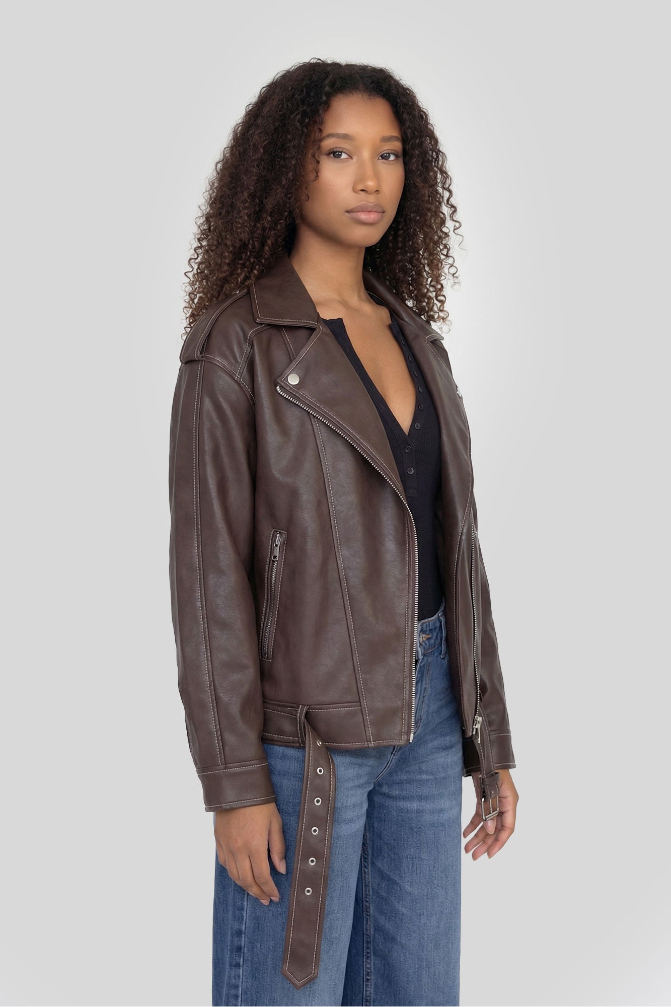 Oversized Faux Leather Jacket – Charlotte Russe