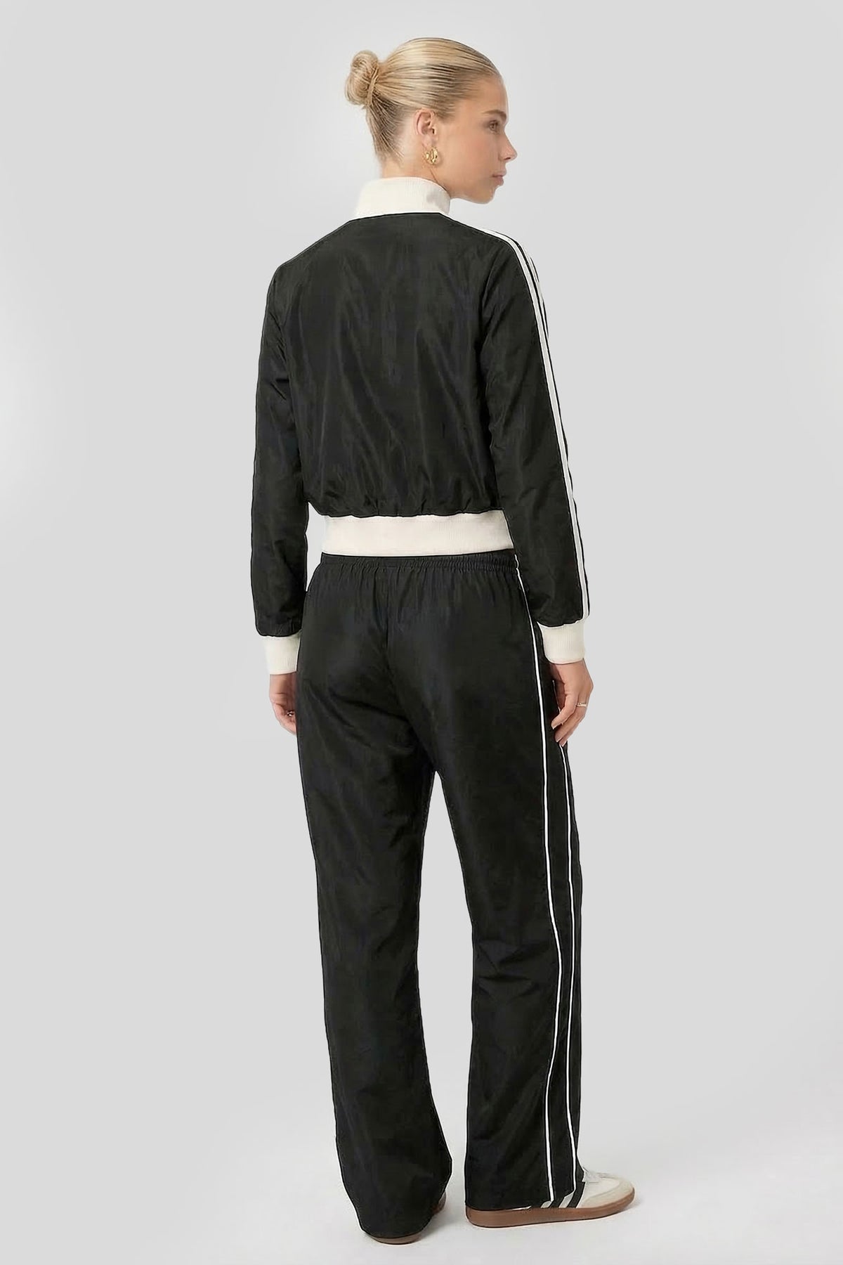 Alt View 2. Nylon Star Track Jacket - Black