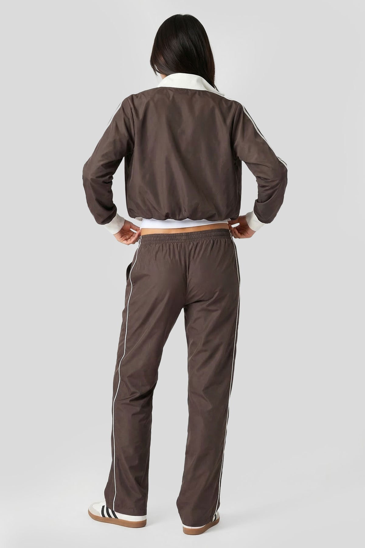 Alt View 2. Nylon Star Track Jacket - Brown