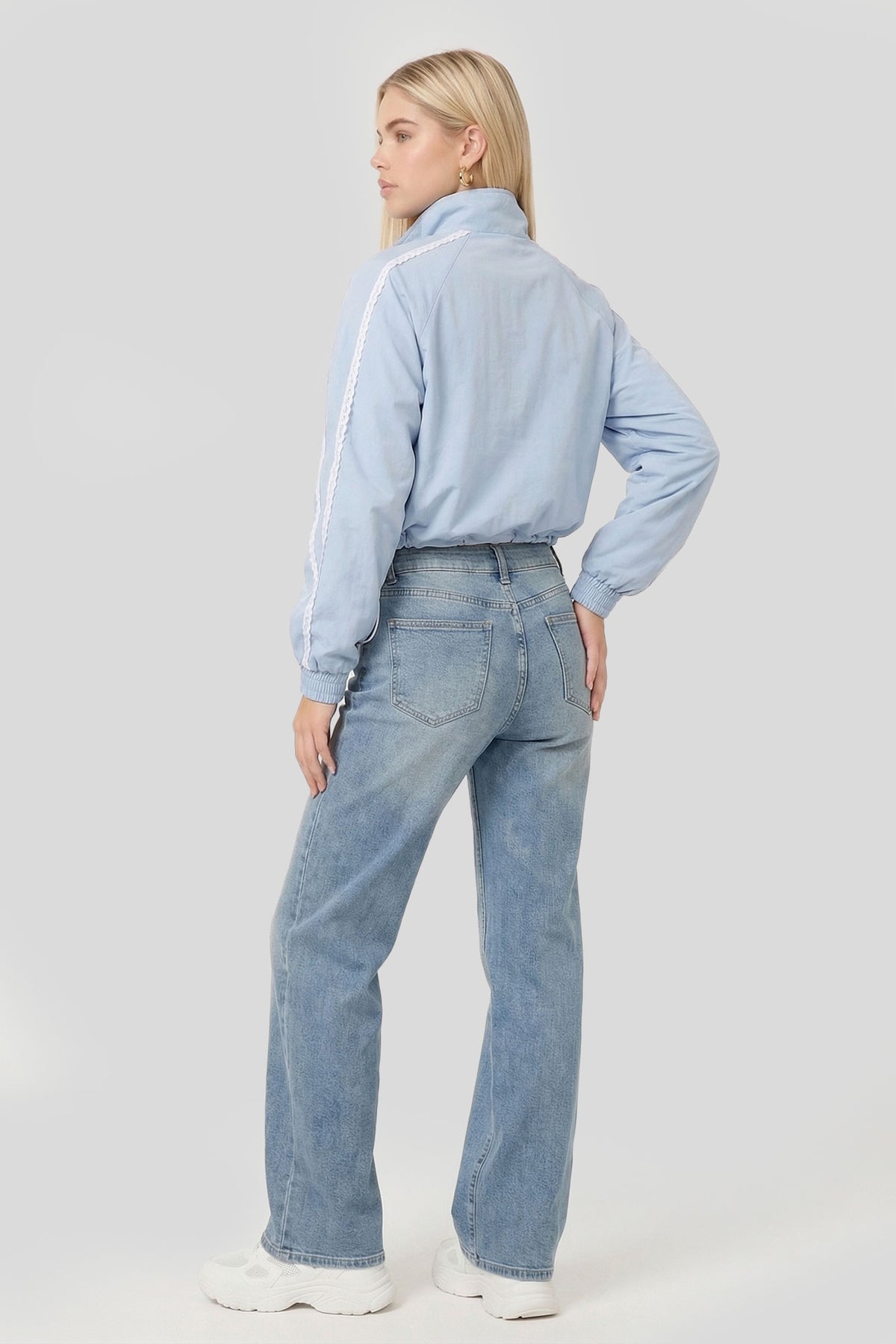 Alt View 2. Lace Trim Windbreaker - Baby Blue