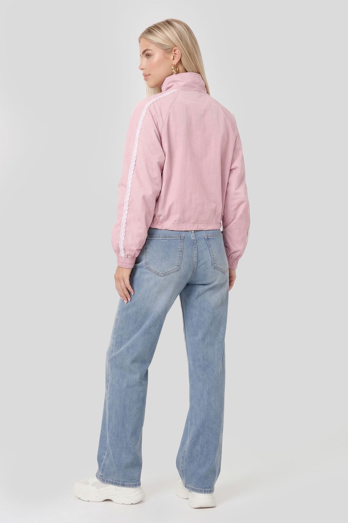 Alt View 2. Lace Trim Windbreaker - Pink