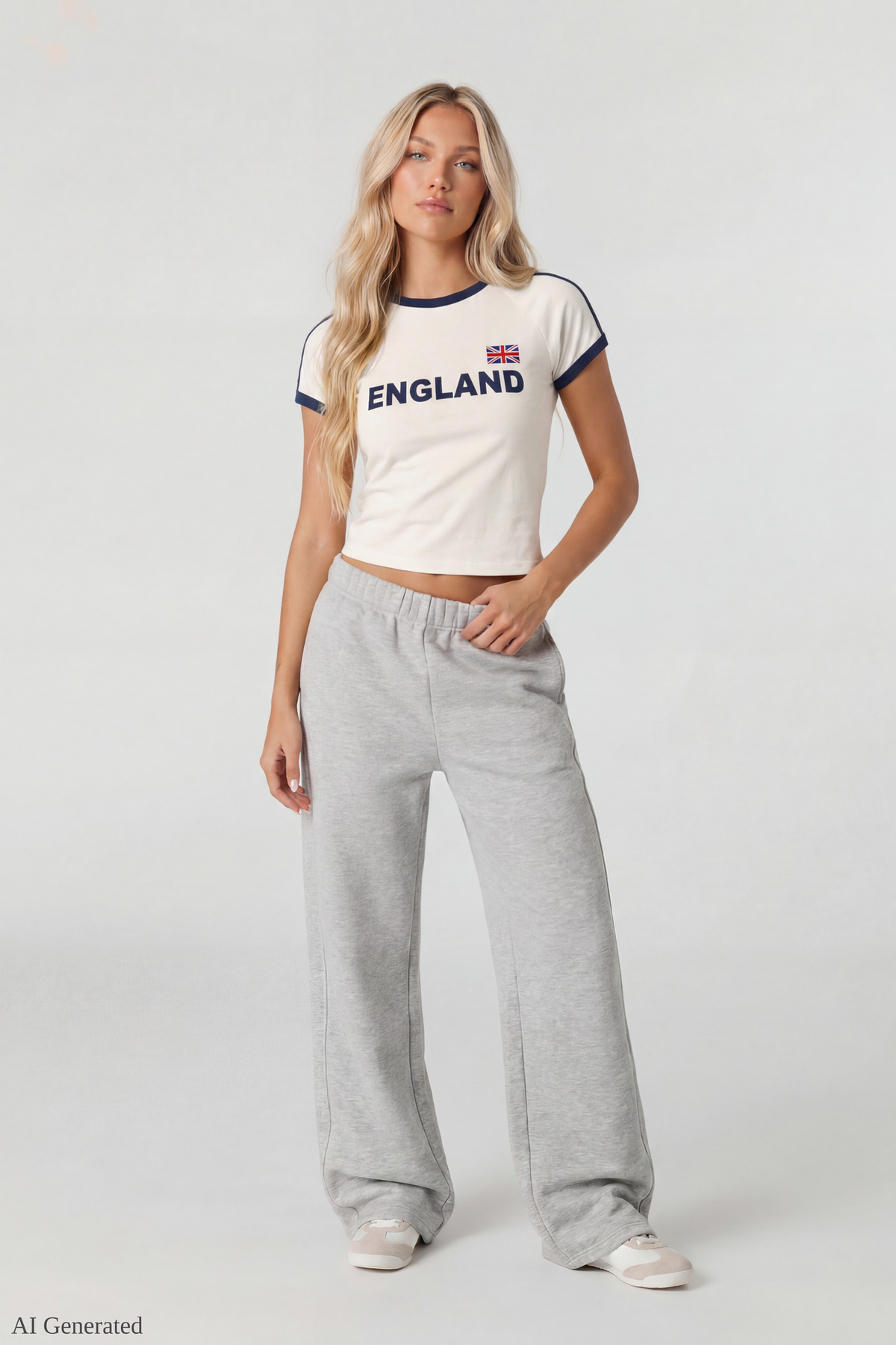 Alt View 3. Graphic Ringer Baby Tee - White