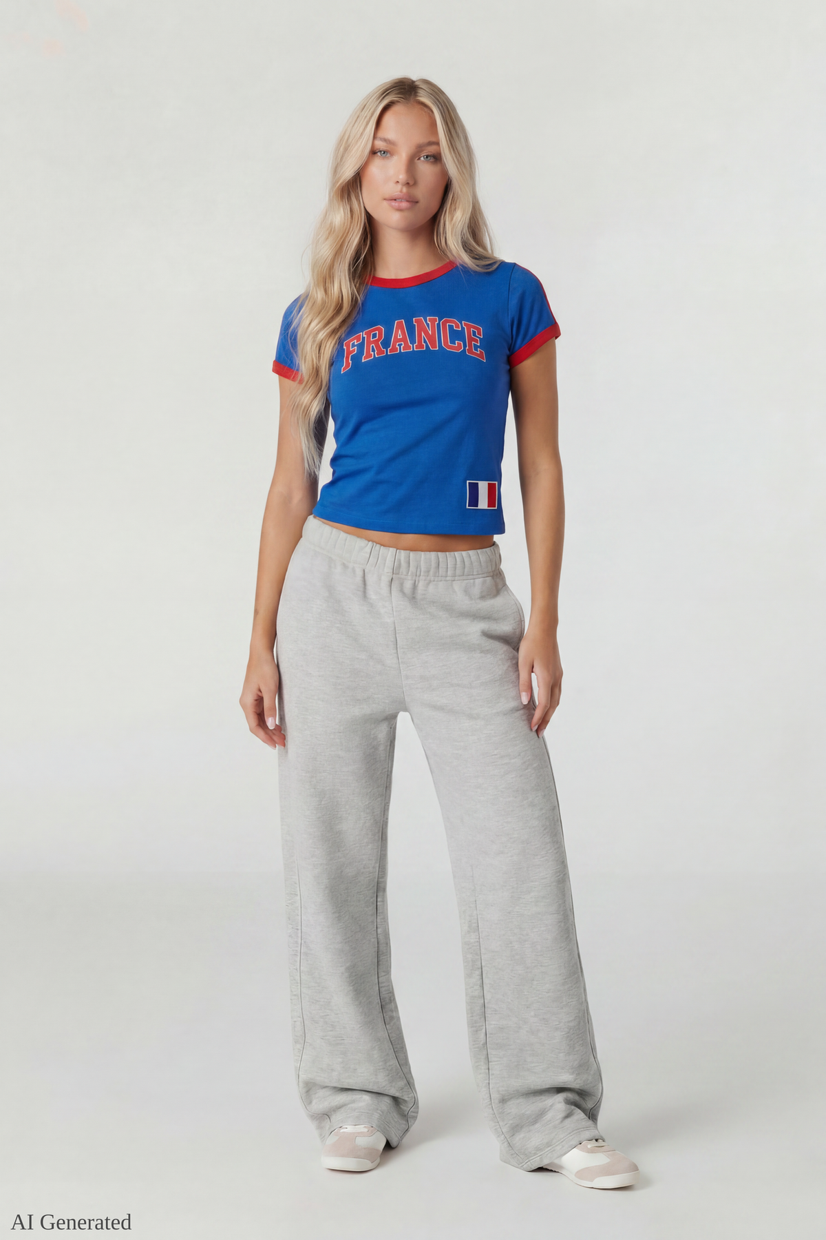 Graphic Ringer Baby Tee - Royal Blue