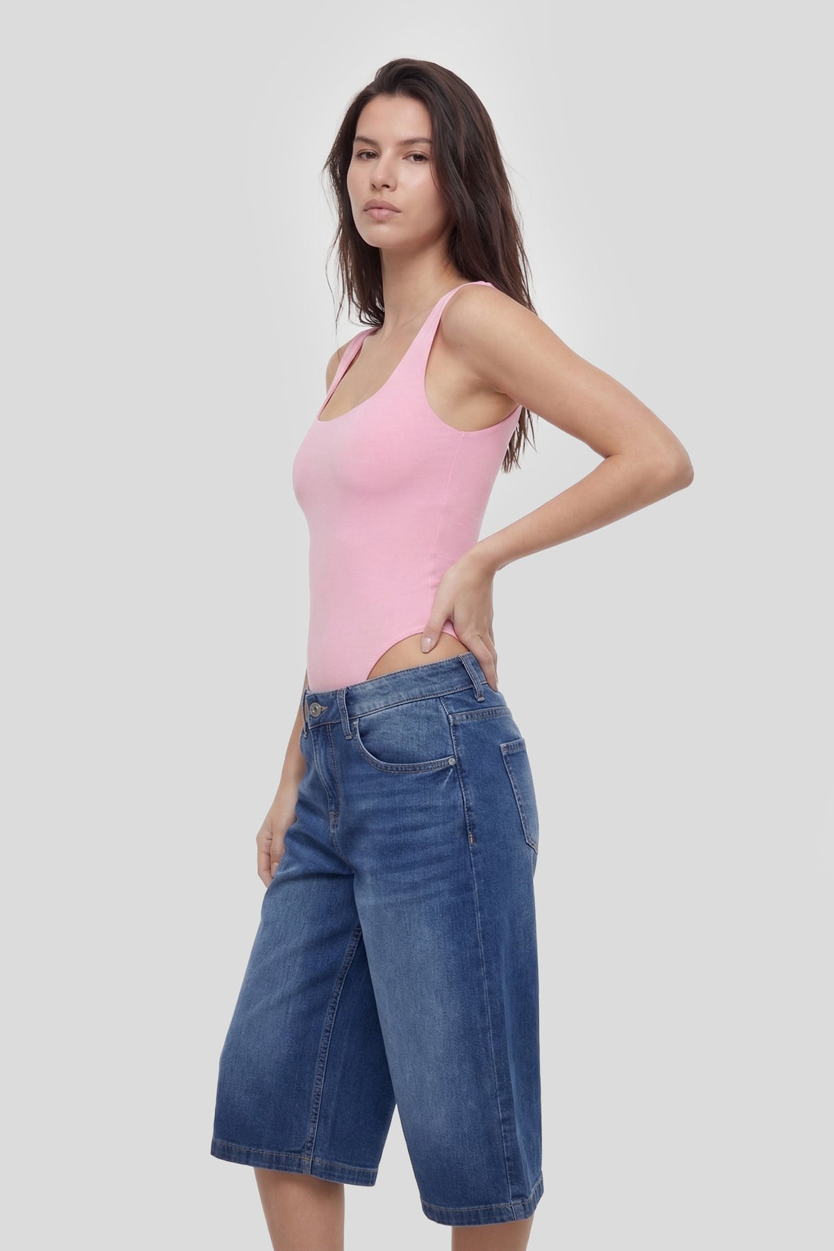 Seamless Square Neck Bodysuit - Pink