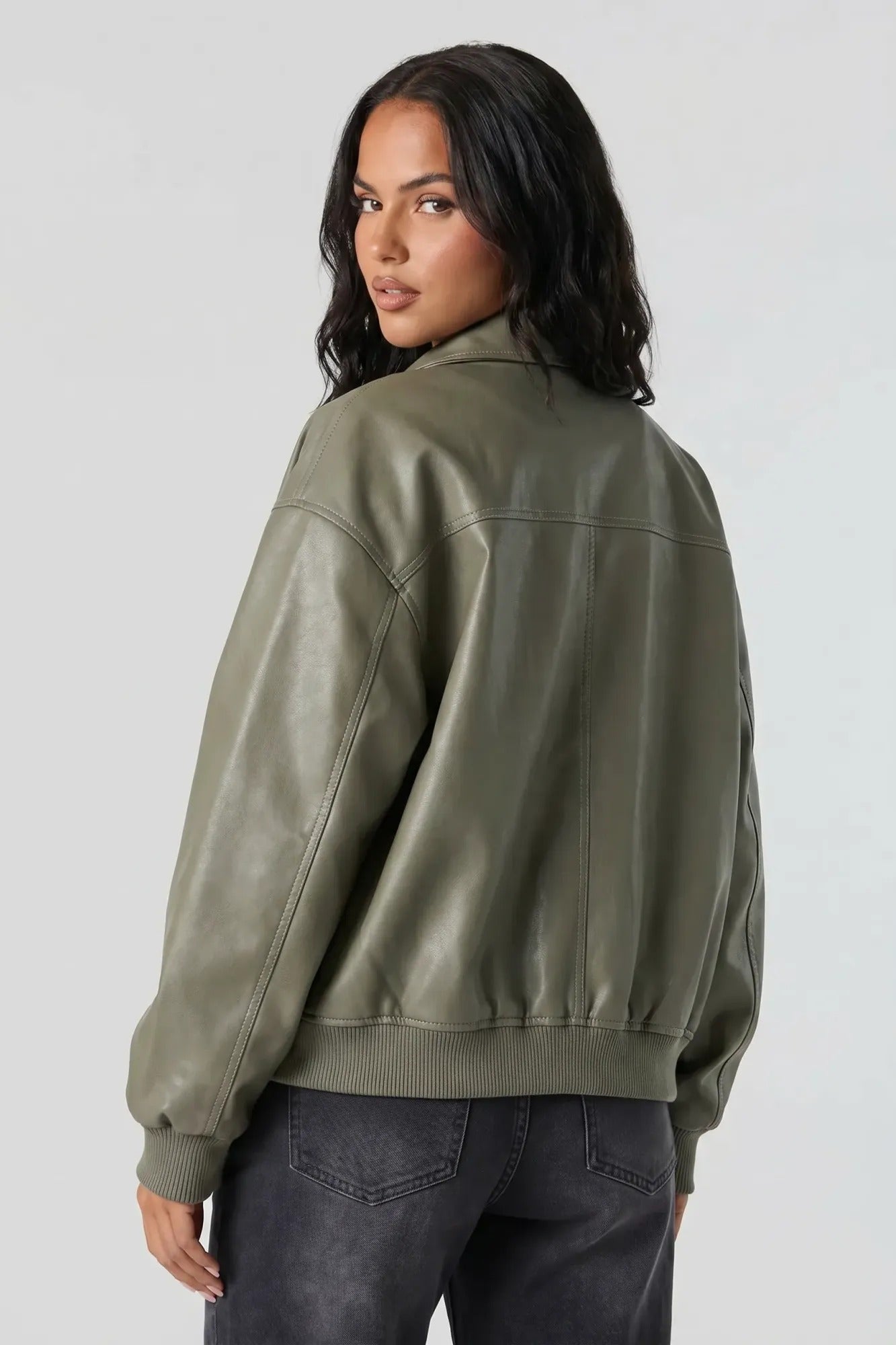 Oversized Faux Leather Jacket – Charlotte Russe