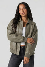 Oversized Faux Leather Jacket