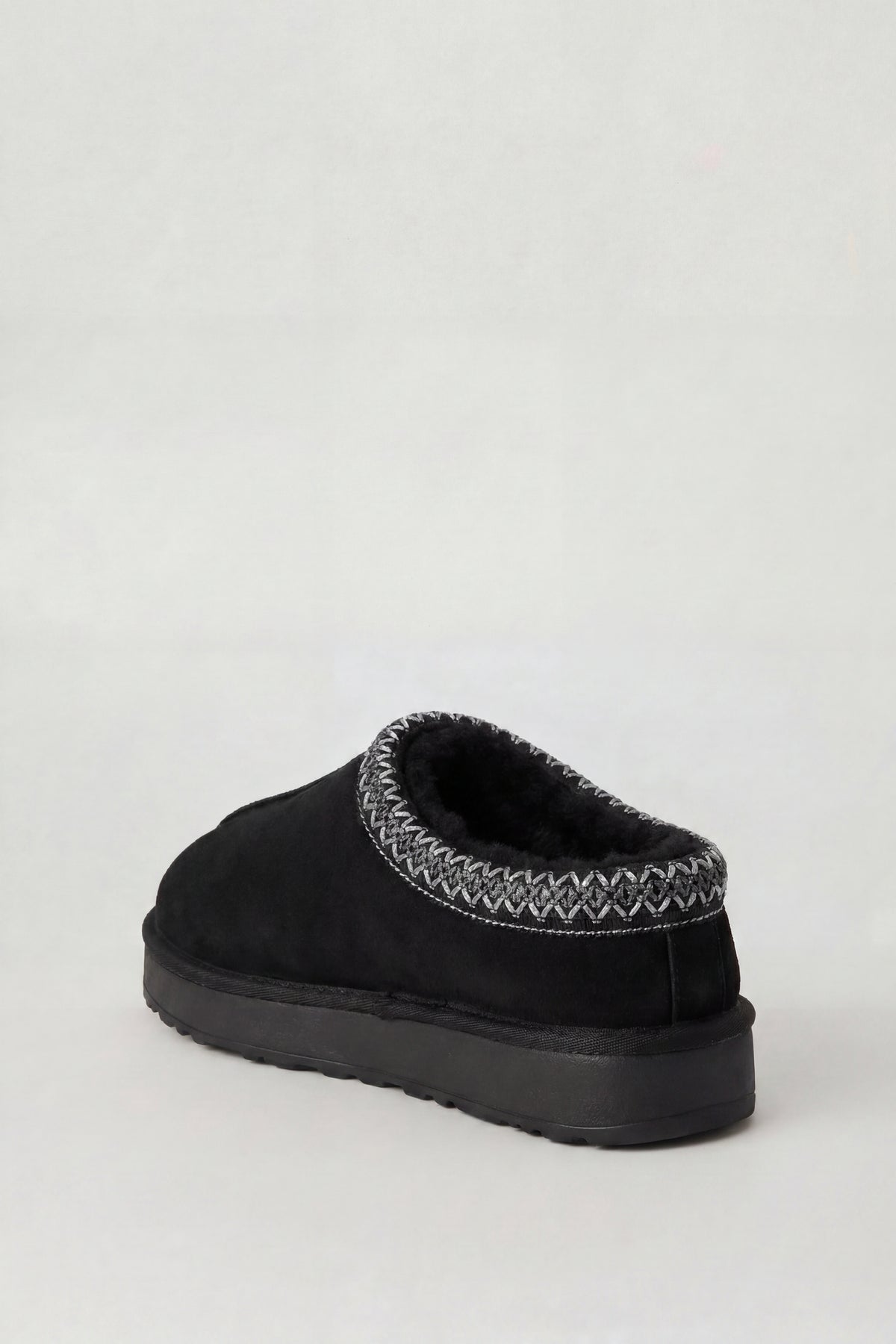 Alt View 3. Fur Lined Platform Slipper Booties - Black