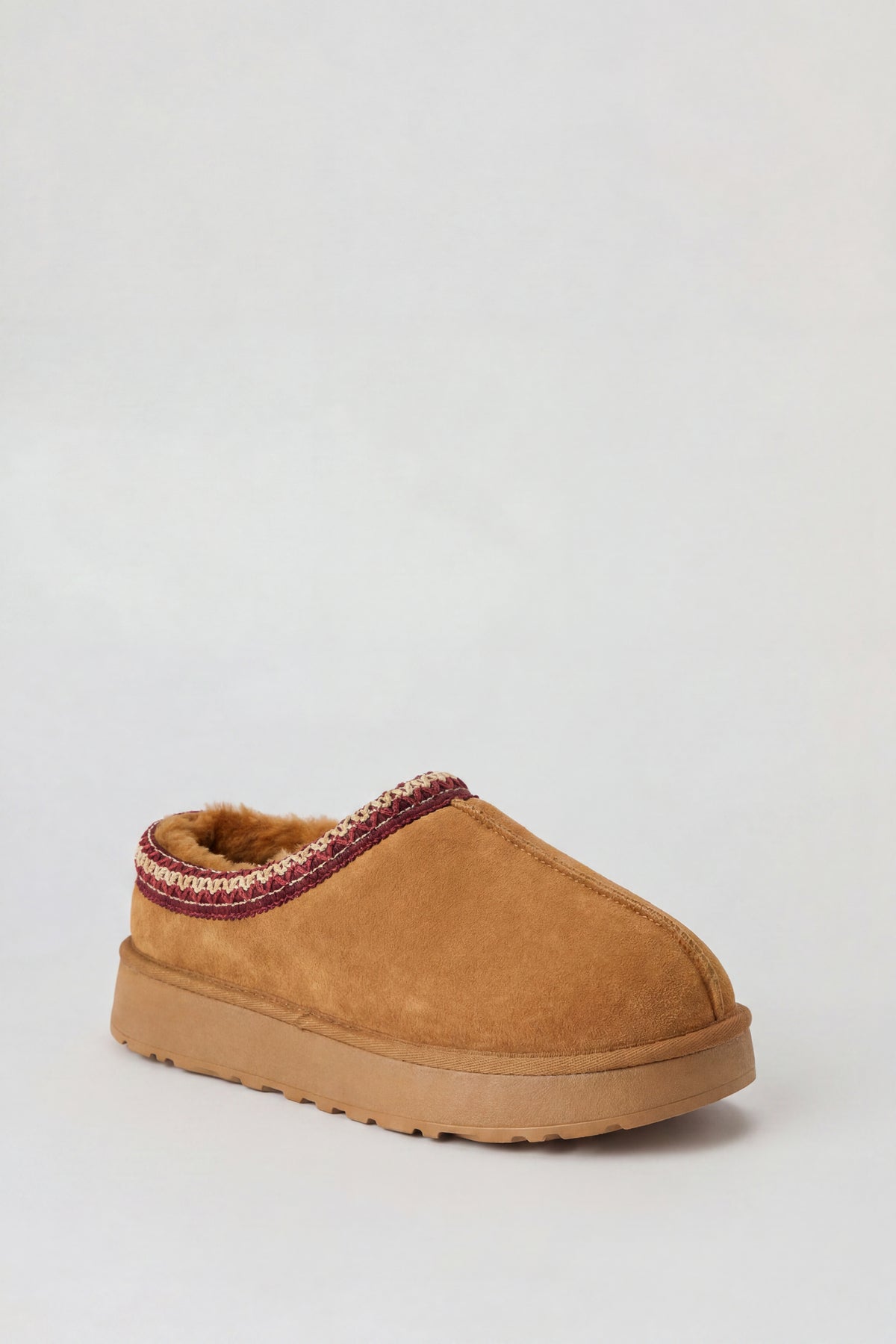 Alt View 2. Fur Lined Platform Slipper Booties - Natural