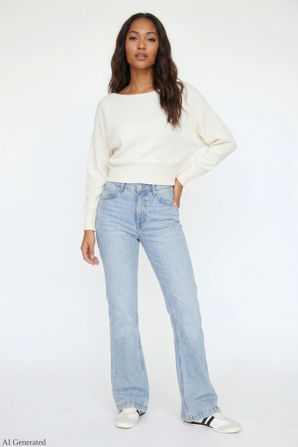 Alt View 17. Dolman Sweater Ivory Front Resized - Yellow