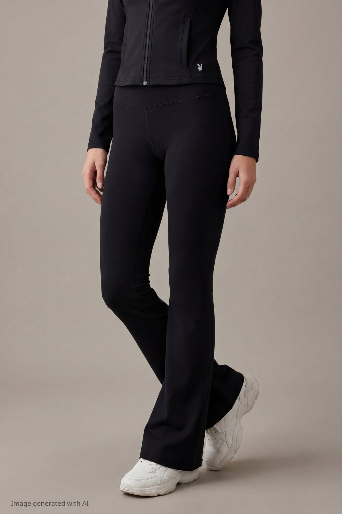 Alt View 3. Playboy Active Flare Legging - Brown
