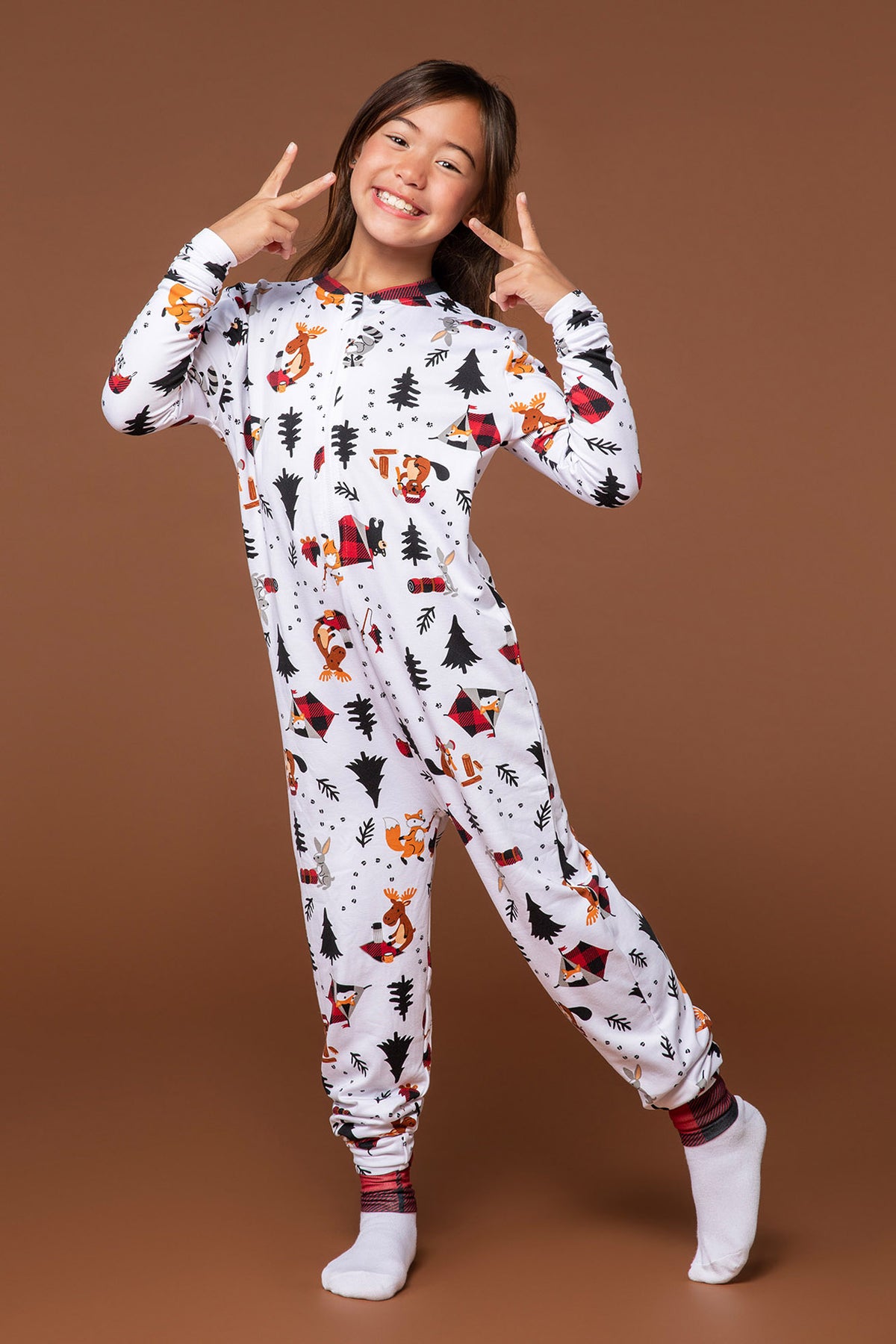 Youth Matching the Family Wildlife Onesie